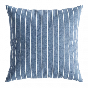 Комплект наволочек 70*70 (2 шт.) из вареного хлопка белая полоска на синем меланже с клапаном