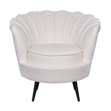 Кресло ракушка Pearl Beige на черных ножках