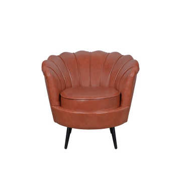 Низкое кресло ракушка Pearl Brown на черных ножках