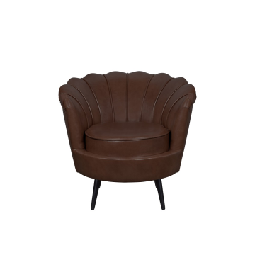 Низкое кресло ракушка Pearl Brown V2 на черных ножках