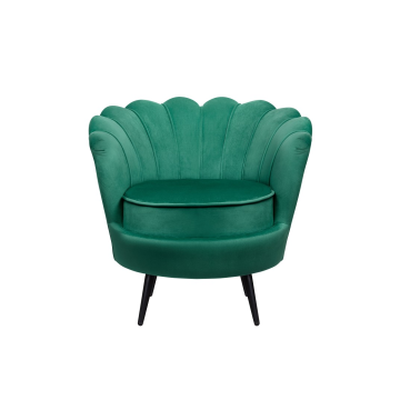 Низкое кресло ракушка Pearl Green V2 на черных ножках