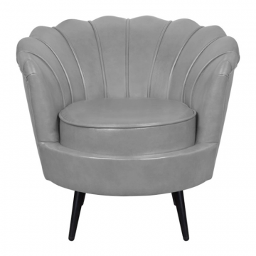 Низкое кресло ракушка Pearl Grey V2 на черных ножках