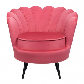 Низкое кресло ракушка Pearl Karmin на черных ножках