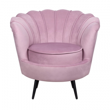 Кресло ракушка Pearl Pink на черных ножках