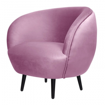 Мягкое кресло Small Benee Pink на черных ножках