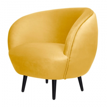 Мягкое кресло Small Benee Yellow на черных ножках