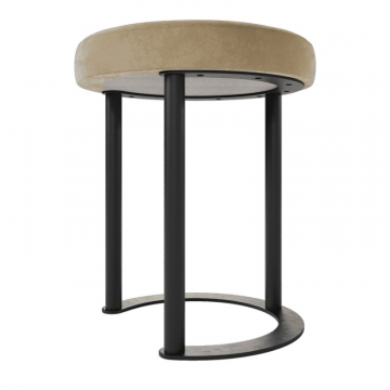 Пуф HORSIX 38 х 38 см, бежевое сиденье/черный