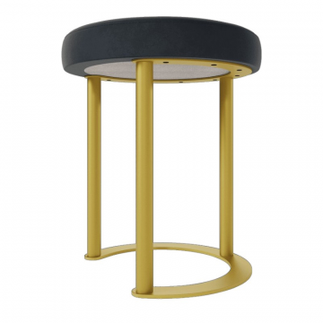 Пуф HORSIX 38 х 38 см, черное сиденье/золотой