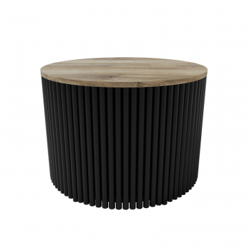 Журнальный столик TRUBIS Wood M D60 см, орех/черный