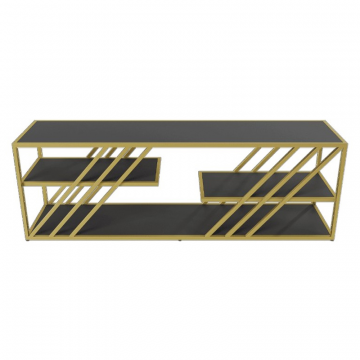 Тумба LATTISO черный/золотой, 194.2 х 43.2 см