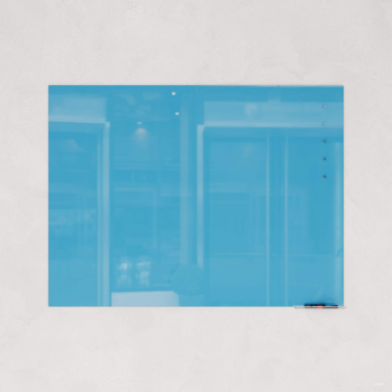 Стеклянная магнитно-маркерная доска синяя 90 x 120 см