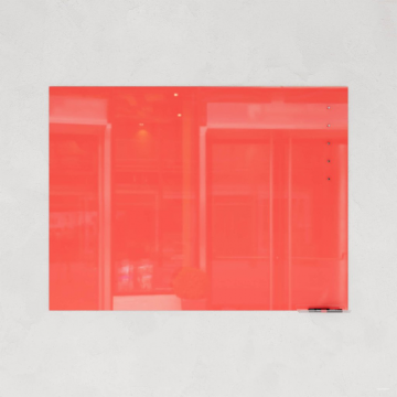 Стеклянная магнитно-маркерная доска красная 90 x 120 см