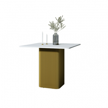 Обеденный стол TRUBIS Wood KVADRAT 90 х 90 см, белый/золотой