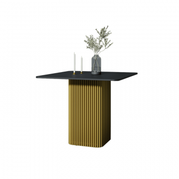 Обеденный стол TRUBIS Wood KVADRAT 90 х 90 см, черный/золотой
