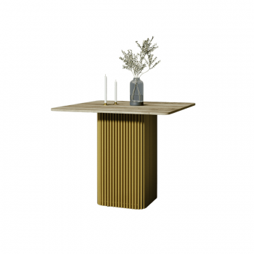 Обеденный стол TRUBIS Wood KVADRAT 90 х 90 см, орех/золотой