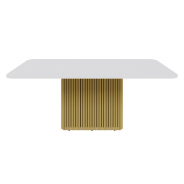 Обеденный стол TRUBIS Wood Rectangle 200 х 90 см, белый/золотой