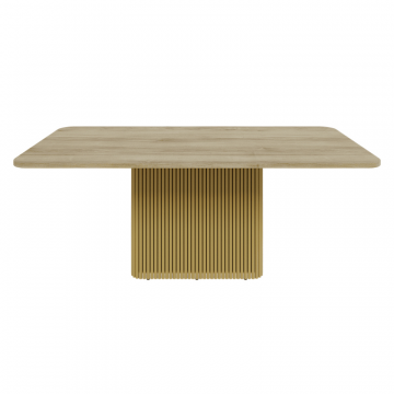 Обеденный стол TRUBIS Wood Rectangle 200 х 90 см, орех/золотой