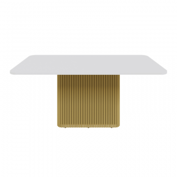 Обеденный стол TRUBIS Wood Rectangle 180 х 90 см, белый/золотой