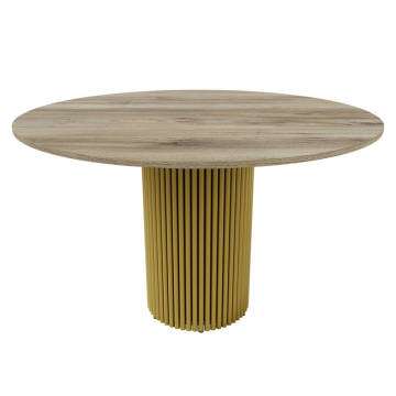 Обеденный стол TRUBIS Wood L D120 см, орех/золотой