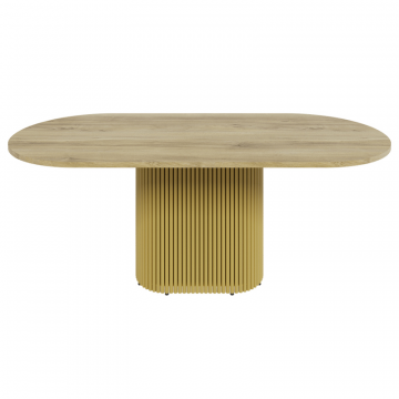 Обеденный стол TRUBIS Wood Oval 200 х 90 см, орех/золотой