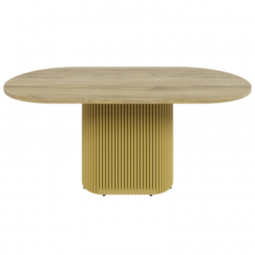 Обеденный стол TRUBIS Wood Oval 180 х 90 см, орех/золотой