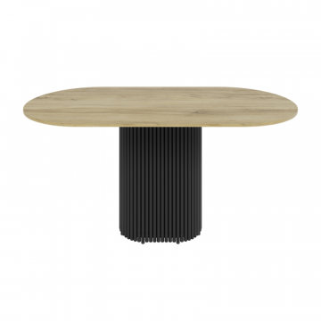 Обеденный стол TRUBIS Wood Oval 160 х 80 см, орех/черный