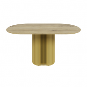 Обеденный стол TRUBIS Wood Oval 160 х 80 см, орех/золотой