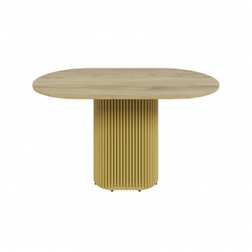 Обеденный стол TRUBIS Wood Oval 140 х 80 см, орех/золотой