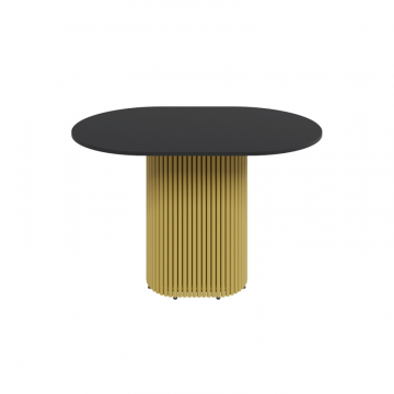 Обеденный стол TRUBIS Wood Oval 120 х 80 см, чёрный/золотой