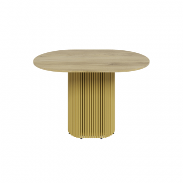 Обеденный стол TRUBIS Wood Oval 120 х 80 см, орех/золотой