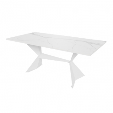 Обеденный стол керамический TULIPSO Stone 180 х 90 см, белый