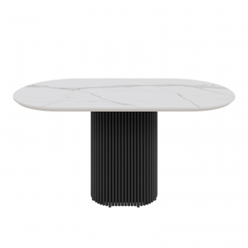 Обеденный стол керамический черный TRUBIS Stone 160 х 80 см
