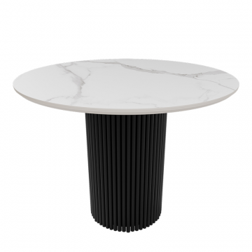 Обеденный стол керамический чёрный TRUBIS Stone L D100 см