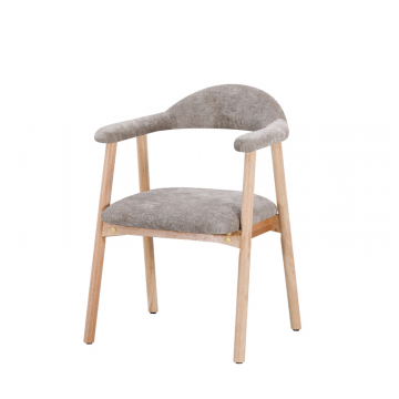 Стул обеденный Shredo серый шенилл светлое дерево 2 шт.