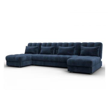 Диван П-образный Лига-116 НПБ, TOWER 13 синий, Велюр