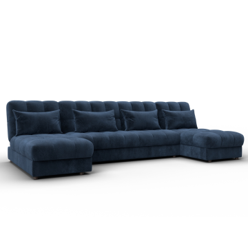 Диван П-образный Лига-116 НПБ, TOWER 13 синий, Велюр