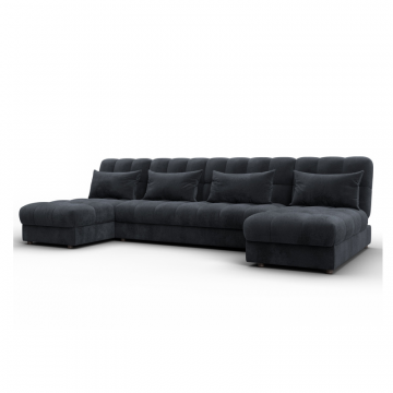 Диван П-образный Лига-116 НПБ, TOWER 11 темно-серый, Велюр