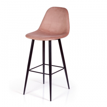 Стул барный Тед, бархат бежевый 05 /опора конус