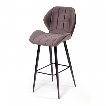 Стул Ральф барный, бархат антрацит 14