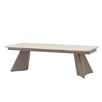 Стол обеденный Eliora 180-260х90 см серый травертин керамика