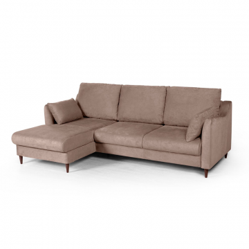 Стокгольм диван-кровать с шезлонгом велюр бежевый