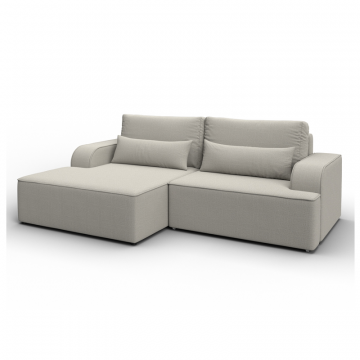 Диван угловой Лига-120 угол левый, Амур 02 бежевый, Рогожка