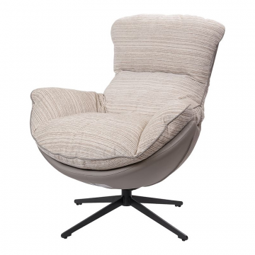 Кресло HUG серый в полоску, экокожа, шенилл