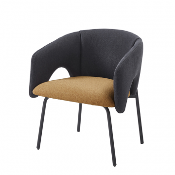 Кресло лаунж Afrida рогожка тёмно-синий горчичный