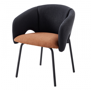 Стул обеденный Afrida рогожка тёмно-синий терракот