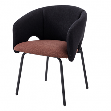 Стул обеденный Afrida рогожка черный бордо