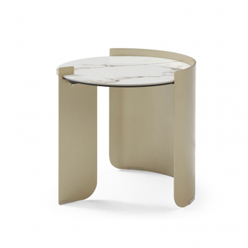 Стол журнальный Diva (53), белая керамика/шампань