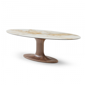 Стол Lucia 240, светлая керамика/орех