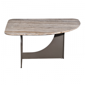 57EL-10982 Стол журнальный Арка (Arco) травертин 85*68*40см