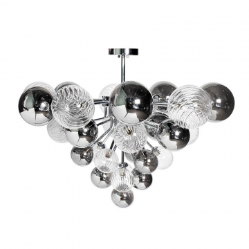 K2KG1275P-16 Светильник потолочный Шары (Bubbles), прозрач./дамчатое стекло d.83 h.61см